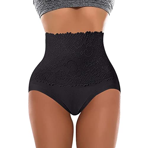 Damen Miederslip Stark Formend Bauch Weg Shaping String Push-Up Spitze Taillenslip Atmungsaktiv Miederhose Shaping Formslip sexy Unterhose Shapewear High Waist Miederhose Body Shaper (Schwarz, L) von Generic