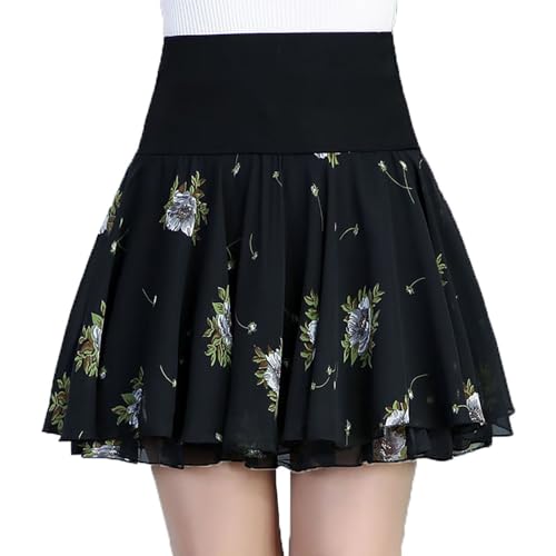 Damen Mini Rock Skirt Tutu Beiläufig Elastische Taille A Linie Mini Röck Flexibel Hohe Taille Freizeit Röck Tennisröcke Skaterrock Cosplay Kurz Glockrenrock Faltenrock Basic Minirock(Tulpe,54) von Generic