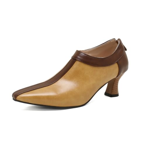 Damen Mittlerer Mittlerer Absatz Büro Kleid Schuhe PU Leder Arbeitsschuhe Spitze - Zehe Formelle Pumps Mit Reißverschluss,Gelb,38.5 EU Damen Mittlerer Mittlerer Absatz Büro Kleid Schuhe PU Leder Arbeitsschuhe Spitze - Zehe Formelle Pumps Mit Reißverschluss,Gelb,38.5 EU von Generic
