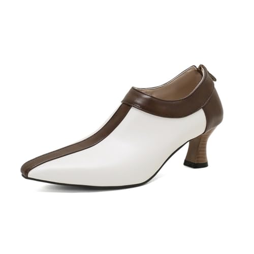 Damen Mittlerer Mittlerer Absatz Büro Kleid Schuhe PU Leder Arbeitsschuhe Spitze - Zehe Formelle Pumps Mit Reißverschluss,Weiß,37 EU Damen Mittlerer Mittlerer Absatz Büro Kleid Schuhe PU Leder Arbeitsschuhe Spitze - Zehe Formelle Pumps Mit Reißverschluss,Weiß,37 EU von Generic