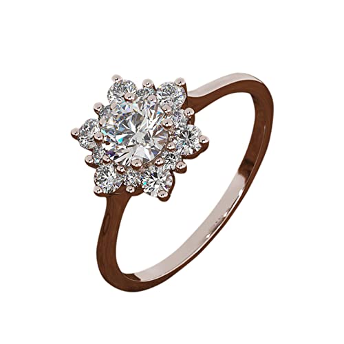 Damen Mode Prinzessin Diamant Ring Braut Ehering Paar Versprechen Verlobungsring Jahrestag Party Ring Schmuck Valentinstag Geschenk Coole Ringe für Mädchen, rose gold, 32 von Generic