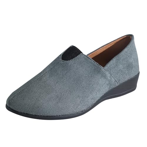 Damen-Mokassins, Wanderschuhe, Ballerinas, spitzer Zehenbereich, ohne Schnürsenkel, leicht, elegant, Ballettschuhe, rutschfest, bequem, dunkelgrau, 43 EU Damen-Mokassins, Wanderschuhe, Ballerinas, spitzer Zehenbereich, ohne Schnürsenkel, leicht, elegant, Ballettschuhe, rutschfest, bequem, dunkelgrau, 43 EU von Generic
