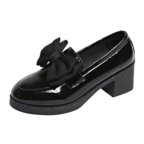 Damen-Mokassins, hohe Absätze, Schleife, elegant, für Wohnungen, flach, weich, Pumps, Hochzeitskleid, Bankett, Schwarz, 37 EU Damen-Mokassins, hohe Absätze, Schleife, elegant, für Wohnungen, flach, weich, Pumps, Hochzeitskleid, Bankett, Schwarz, 37 EU von Generic