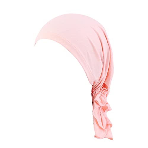 Damen Mütze Bambus Chemo Kopftuch für Frauen Baumwolle Indien Muslim Stretch Turban Hut mit Haarausfall - Kopfbedeckung Turban in Versiegelter Verpackung (Watermelon Red, One Size) von Generic
