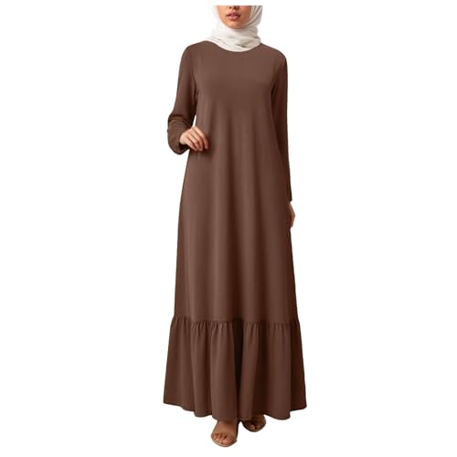 Damen Muslim Roben Einfarbig Lose Muslimisches Kleid Kapuze Bequem Islamische Gebetskleidung Fledermaus Ärmel Langarm Türkische Robe Turban Ethnische Muslim Roben Einfarbig Lose Muslimisches Kleid von Generic