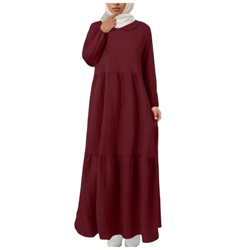 Damen Muslim Roben Einfarbig Lose Muslimisches Kleid Kapuze Bequem Islamische Gebetskleidung Fledermaus Ärmel Langarm Türkische Robe Turban Ethnische Muslim Roben Einfarbig Lose Muslimisches Kleid von Generic
