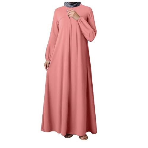 Damen Muslim Roben Einfarbig Lose Muslimisches Kleid Kapuze Bequem Islamische Gebetskleidung Fledermaus Ärmel Langarm Türkische Robe Turban Ethnische Muslim Roben Einfarbig Lose Muslimisches Kleid von Generic
