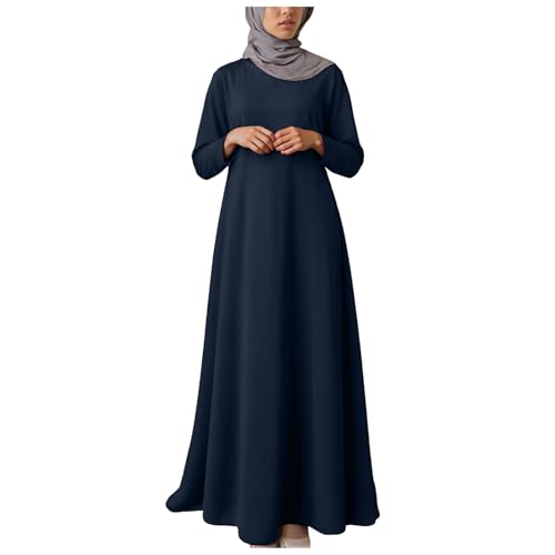 Damen Muslim Roben Einfarbig Lose Muslimisches Kleid Kapuze Bequem Islamische Gebetskleidung Fledermaus Ärmel Langarm Türkische Robe Turban Ethnische Muslim Roben Einfarbig Lose Muslimisches Kleid von Generic