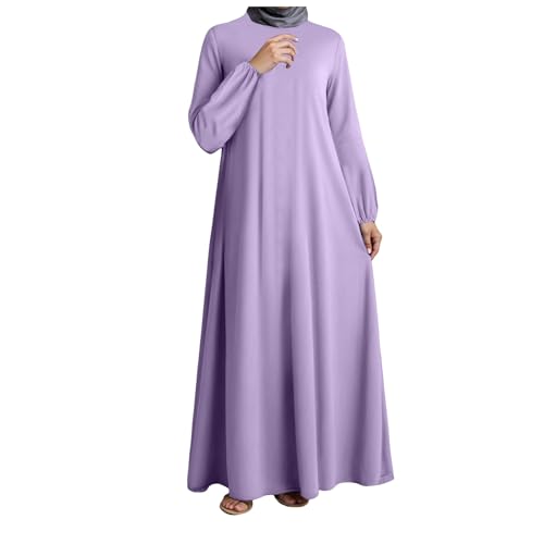 Damen Muslim Roben Einfarbig Lose Muslimisches Kleid Kapuze Bequem Islamische Gebetskleidung Fledermaus Ärmel Langarm Türkische Robe Turban Ethnische Muslim Roben Einfarbig Lose Muslimisches Kleid von Generic