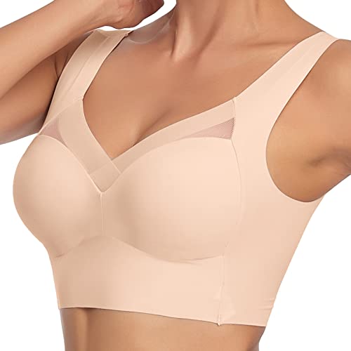 Damen Nahtlos Spitzen BH ohne Bügel Weicher Damen Push-Up BH Gepolstert Atmungsaktiver und Leichter Klassische Bustier BH Damen Modern Feeling von Generic