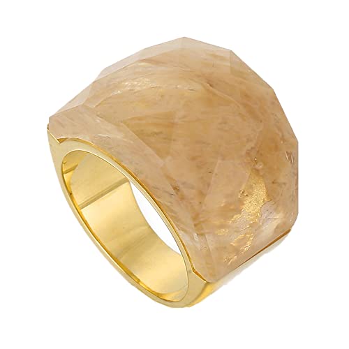 Damen Nat眉rlicher Mehrfarbiger Edelsteinring Edelstahlring Bandschmuck von Generic