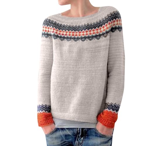 Damen Norweger Pullover Große Größen Strickpullover Farbblock Rundhals Pulli Langarm Sweater Winterpullover Warm Gestrickte Oberteile Strickpulli Jumpers Bluse Langarmshirt Winter Herbstmode 2024 Damen Norweger Pullover Große Größen Strickpullover Farbblock Rundhals Pulli Langarm Sweater Winterpullover Warm Gestrickte Oberteile Strickpulli Jumpers Bluse Langarmshirt Winter Herbstmode 2024 von Generic