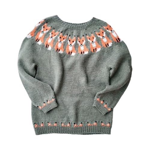Damen Norweger Pullover Große Größen Strickpullover Rundhals Pulli Langarm Sweater Norwegermuster Warme Winterpullover Oberteile Lockere Jumpers Klamotten Teenager Mädchen Winter Herbstmode 2024 von Generic