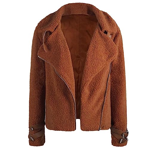 Damen-Oberbekleidung, kurz, für Herbst und Winter, Orange, S von Generic