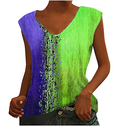 Damen Oberteile, Oberteile Damen Sommer Funktionsshirt Damen Damen Unterhemden Pailletten Oberteil Damen Glitzer Oberteile Damen Neckholder Top Damen Neon Shirt Damen Damen Tops (Grün,3XL) von Generic