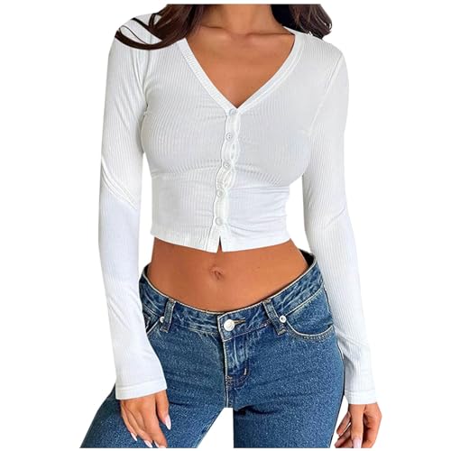 Damen Oberteile Langarmshirts Frauen Leichter Warme Oberteil Lockere Passform Bluse Elegant 2024 Winter Pulloevr Stilvoller Langarm Lässige Sweatshirt Female Basic Jumpers Winterpullover von Generic