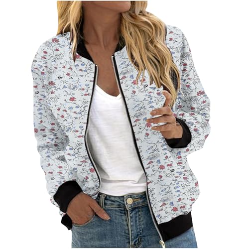 Damen Oberteile Oversize Lederimitat Jacke Damen Bekleidung Damen Sommer Sweatblazer Damen Graue Sweatjacke Damen Blouson Jacke Damen Only Mantel Bomberjacke Damen von Generic