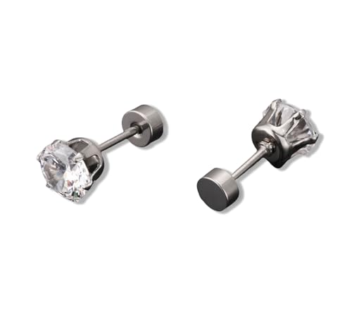 Damen Ohrringe Sechs Krallen Edelstahl Eingelegt mit Kubischen Zirkonia Stein Männer und Frauen Mode Personalisierte Modelle Piercing Ohr Knochen Nagel Geeignet für Freunde, Liebhaber von Generic