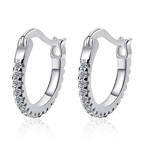 Damen Ohrringe Silber 925 creolen Mode Zirkonia Klein Studs Süß Hoop Ohrstecker für Frauen Freundin Mutter von Generic