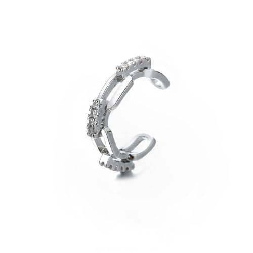 Damen Ohrringe Zirkonia Baumeln Creolen Ohrnägel Doppelschichtiger Zirkon-Ohrknochenclip-Ohrclip Ohne Piercing, Personalisierte Geometrische Volldiamantohrringe Für Männer Und Frauen von Generic