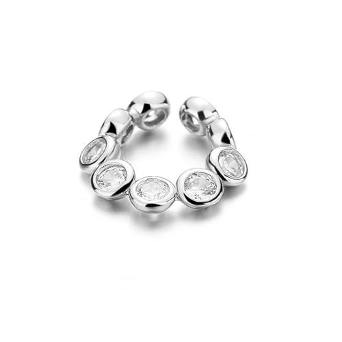Damen Ohrringe Zirkonia Baumeln Creolen Ohrnägel Doppelschichtiger Zirkon-Ohrknochenclip-Ohrclip Ohne Piercing, Personalisierte Geometrische Volldiamantohrringe Für Männer Und Frauen von Generic