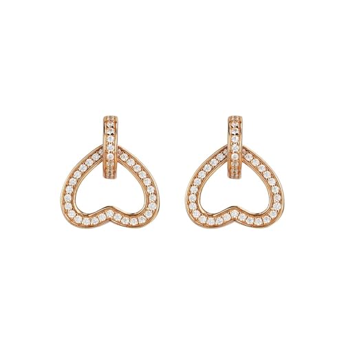 Damen Ohrringe Zirkonia Baumeln Creolen Ohrnägel Liebe Beliebte Ohrringe Herzohrringe S925 Sterling Silber Nadelohrringe von Generic