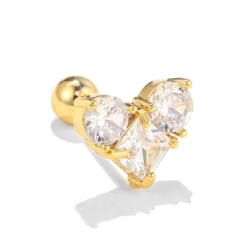 Damen Ohrringe Zirkonia Baumeln Creolen Ohrnägel Personalisierte Süße Und Coole Herzohrringe, Rosa Pfirsichherz, Stern, Mond, Kleine Ohrringe von Generic