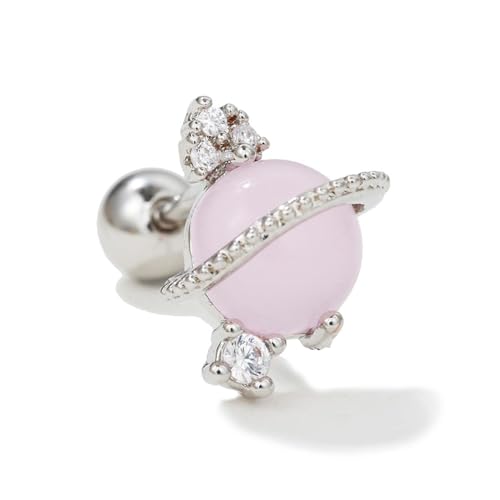 Damen Ohrringe Zirkonia Baumeln Creolen Ohrnägel Personalisierte Süße Und Coole Herzohrringe, Rosa Pfirsichherz, Stern, Mond, Kleine Ohrringe von Generic