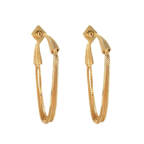 Damen Ohrringe Zirkonia Baumeln Creolen Ohrnägel Quastenohrringe Im Retro-Stil, Vergoldete Kettenohrringe Für Damen von Generic