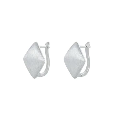 Damen Ohrringe Zirkonia Baumeln Creolen Ohrnägel S925 Sterling Silber Rhombus Gebürstete Ohrringe Damen Trendige Ohrschnallen von Generic