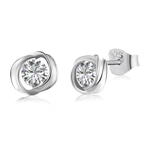 Damen Ohrringe Zirkonia Baumeln Creolen Ohrnägel S925-Sterlingsilber-Zirkon-Solitär-Diamant-Ohrstecker Für Damen von Generic