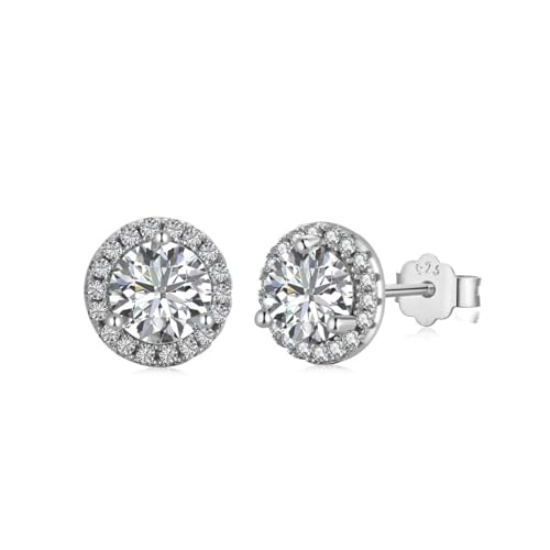 Damen Ohrringe Zirkonia Baumeln Creolen Ohrnägel S925-Sterlingsilber-Zirkon-Solitär-Diamant-Ohrstecker Für Damen von Generic