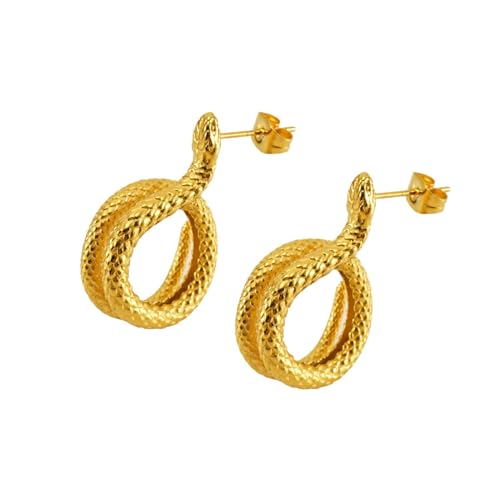 Damen Ohrringe Zirkonia Baumeln Creolen Ohrnägel Schlangenohrringe Für Damen Ohrstecker Aus 18-Karätigem Echtgold von Generic