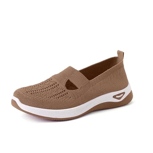 Damen Orthopädische Schuhe Walkingschuhe Leicht Sommerschuhe Slip on Sneaker Weite H Komfort Laufschuhe Vermascht Atmungsaktive Outdoor Sportschuhe Arch Support Schuhe Damen von Generic