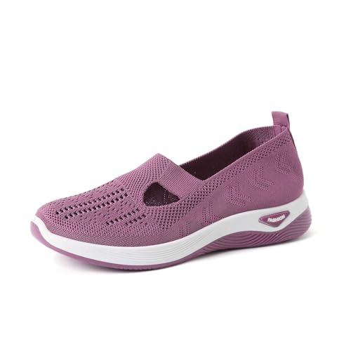Damen Orthopädische Schuhe Walkingschuhe Leicht Sommerschuhe Slip on Sneaker Weite H Komfort Laufschuhe Vermascht Atmungsaktive Outdoor Sportschuhe Arch Support Schuhe Damen von Generic