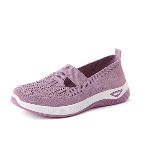 Damen Orthopädische Schuhe Walkingschuhe Leicht Sommerschuhe Slip on Sneaker Weite H Komfort Laufschuhe Vermascht Atmungsaktive Outdoor Sportschuhe Arch Support Schuhe Damen von Generic