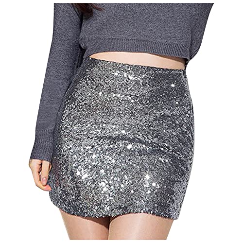 Damen Pailletten Rock Rave Rock Bauchtanz Kostüm Bauchtanz Mini Rock für Mädchen, Bauchtanz Hüfttuch Club Kostüm Sommer Wrap Fransen Röcke, Rock zum Schnüren, Hüftschal, Rave Outfit von Generic