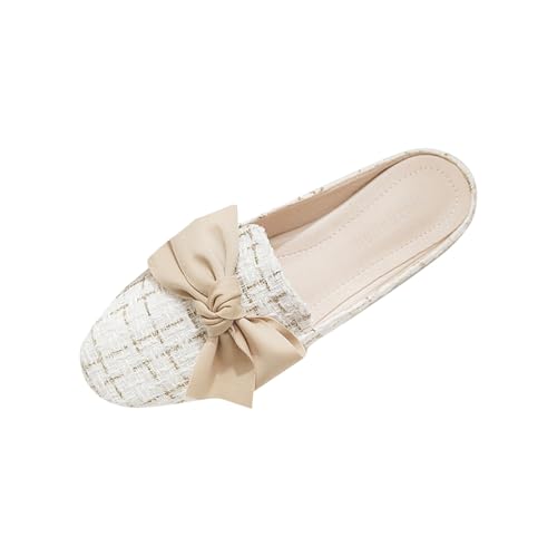 Damen Pantoletten Geschlossene 2025 Sommer Flach Sandalen mit Bow-Knot Bequem Slip-on Mules Damen Leichte Sommerschuhe Elegant Low Heels Loafer Classic Urlaubssandalen Khaki 40 Damen Pantoletten Geschlossene 2025 Sommer Flach Sandalen mit Bow-Knot Bequem Slip-on Mules Damen Leichte Sommerschuhe Elegant Low Heels Loafer Classic Urlaubssandalen Khaki 40 von Generic