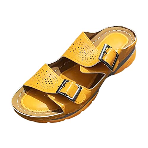 Damen Pantoletten Korfu - Modische Sandalen mit 2 verstellbaren Riemen - Herren Hausschuhe mit Sohle aus feinstem Veloursleder und Natur Kork-Fussbett 37-42 von Generic