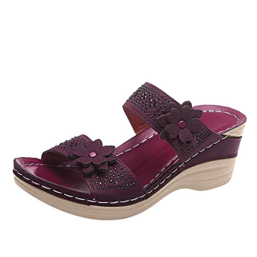 Damen Pantoletten Korfu - Modische Sandalen mit 2 verstellbaren Riemen - Herren Hausschuhe mit Sohle aus feinstem Veloursleder und Natur Kork-Fussbett 37-42 von Generic