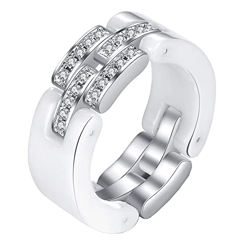 Damen Pers枚nlichkeit Verformbarer Keramikring mit Zirkonia Ring von Generic