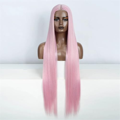 Damen-Perücke, Gerade, Spitze Vorne, 96,5 Cm, Synthetische HD-Spitzen-Frontalperücken, Für Den Täglichen Gebrauch, Party, Cosplay von Generic