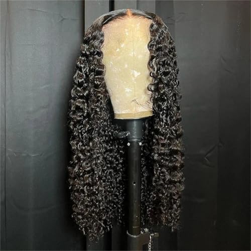 Damen Perücken 180% Dichte 66 Cm Weiche Verworrene Lockige Lange Tiefe Lace Front Perücken Für Den Täglichen Gebrauch Leimlose Perücken black 20inches von Generic