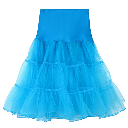 Damen Petticoat Unterrock Reifrock Underskirt Crinoline für 1950er Rockabilly Kleid Bauchtanz Hüftschal Festival Outfit Karneval Kostüm Fasching Party Kleid Tüllrock Himmelblau Damen Petticoat Unterrock Reifrock Underskirt Crinoline für 1950er Rockabilly Kleid Bauchtanz Hüftschal Festival Outfit Karneval Kostüm Fasching Party Kleid Tüllrock Himmelblau von Generic