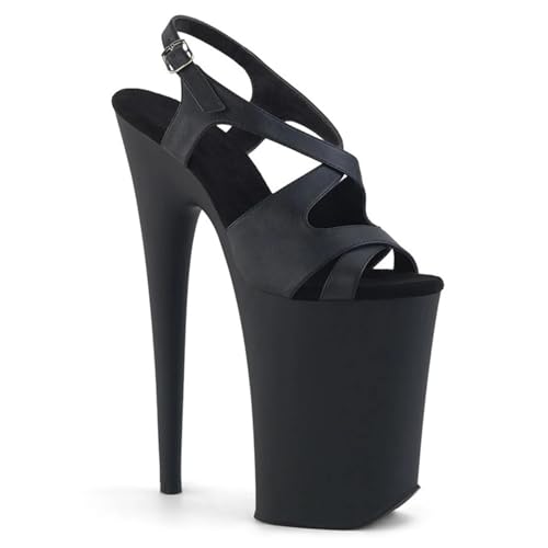 Damen Plateau Pumps Sandalen Sexy Ultra High Heel Stilettos Fischmaul Kreuzriemen Offene Zehenpartie Fesselriemchen Sommer Damenschuhe Für Stripperinnen Party Pole Dancer Bühne 9.05 IN(Gray,41 EU) von Generic