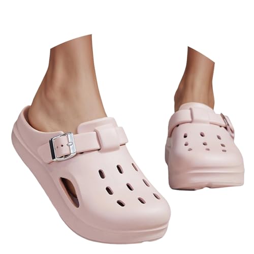 Damen Plateau Sandalen Clogs mit Dicker Sohle Freizeitschuhe für Reisen Urlaub Sommer Frühling Dating Outfits Bequeme Strandsandalen (36) von Generic