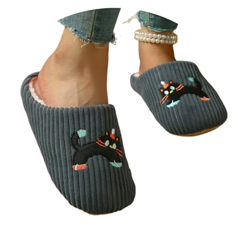 Damen Plüsch Pantoffeln Gästehausschuhe Für Haushaltsgäste Mit Polar Fleece-Futter Mann Und Frau Warme Unisex Gästepantoffeln Rutschfeste Flache Slippers Frottierslipper Hausschuhe von Generic