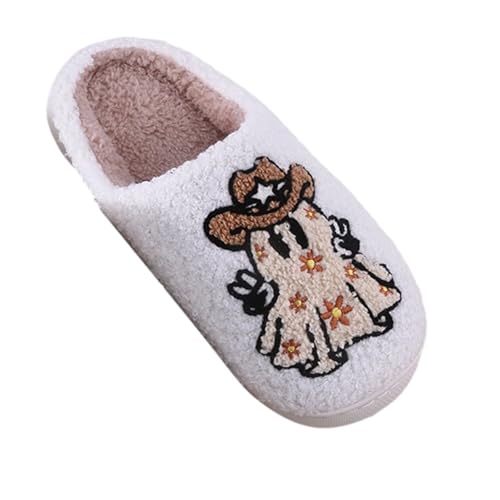 Damen Plüsch Pantoffeln Gästehausschuhe Für Haushaltsgäste Unisex Hausschuhe Slippers Winter Warm Badeschuhe Funny Print Kuschelige Home Slipper Frauen von Generic