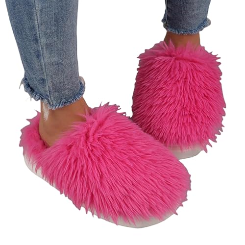 Damen Plüsch Pantoffeln Und Herren Mit Polar Fleece-Futter Retro-Mode Filz Hausschlappen Geschlossen Slippers Filzpantoffeln Hausschuhe Flauschig von Generic