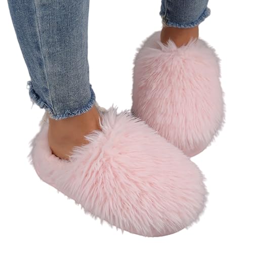 Damen Plüsch Pantoffeln Und Herren Mit Polar Fleece-Futter Retro-Mode Filz Hausschlappen Geschlossen Slippers Filzpantoffeln Hausschuhe Flauschig von Generic